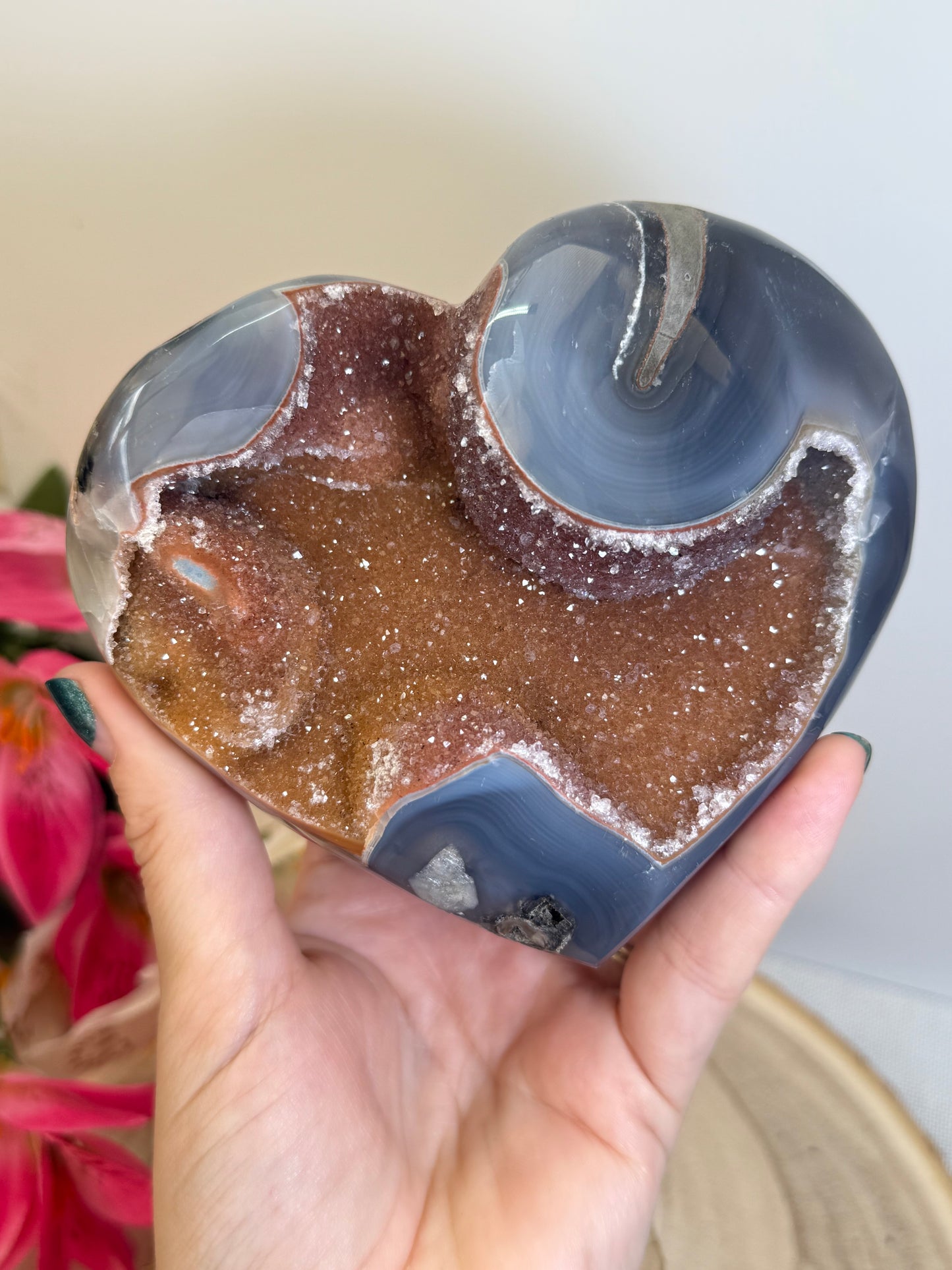 RAFFLE - XL Druzy Agate Heart (Please Read Description)