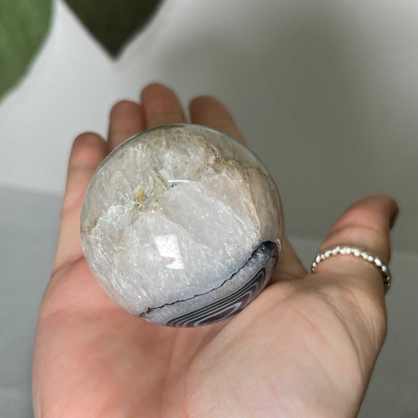 Black Banded Agate Sphere