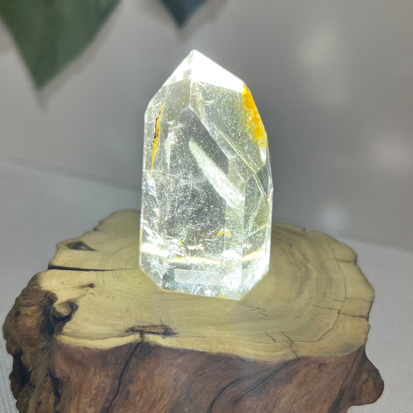 Garden Quartz Point With Golden Healer