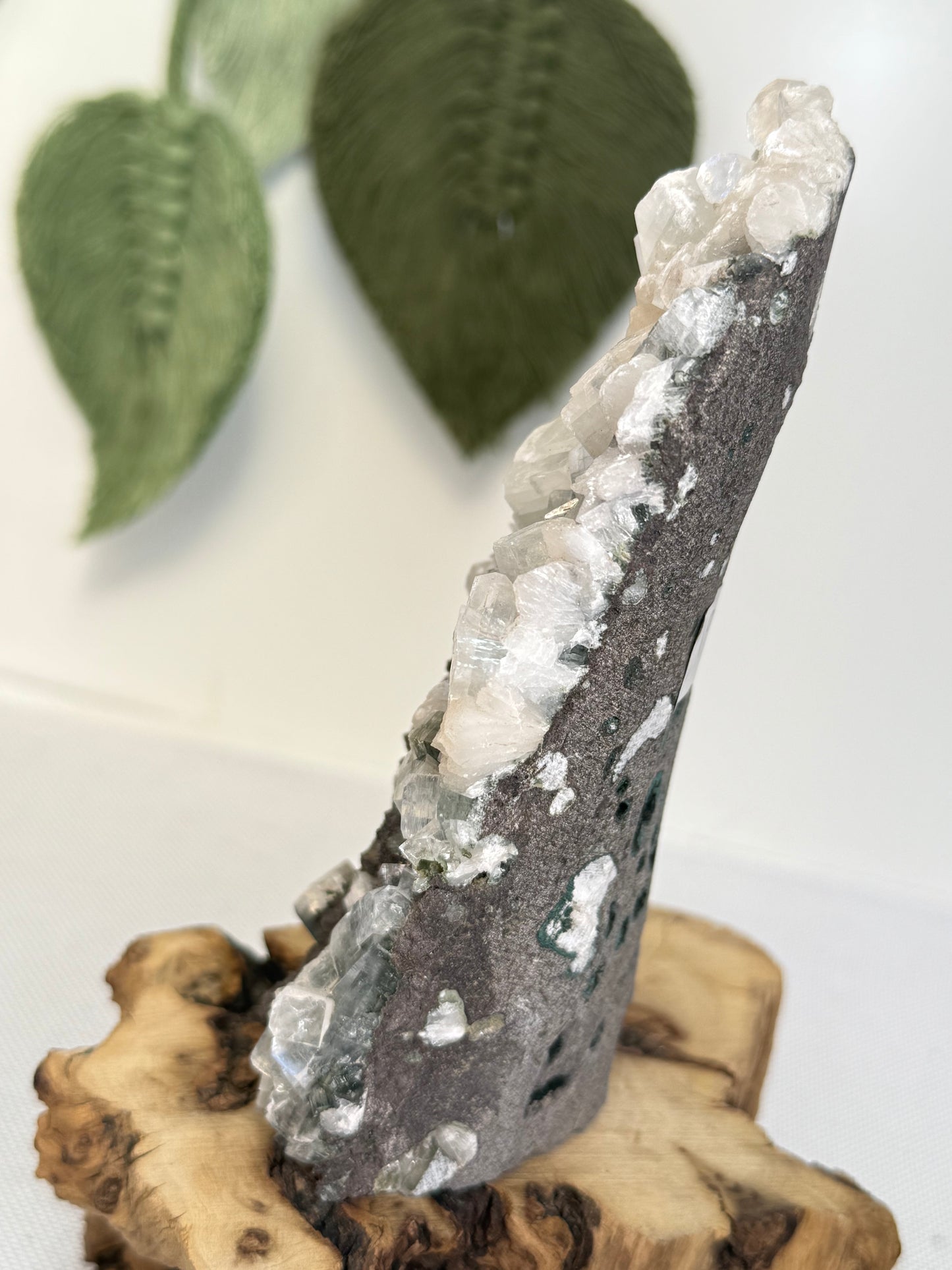 Large Part Green Apophyllite With Stilbite