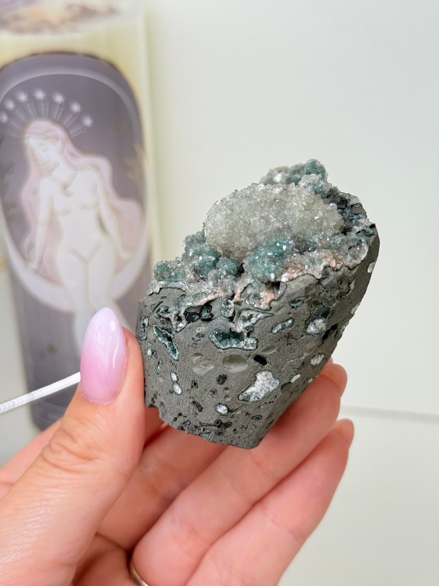 Calcite Coated Green Heulandite
