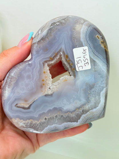 Brazilian Agate Heart On Stand