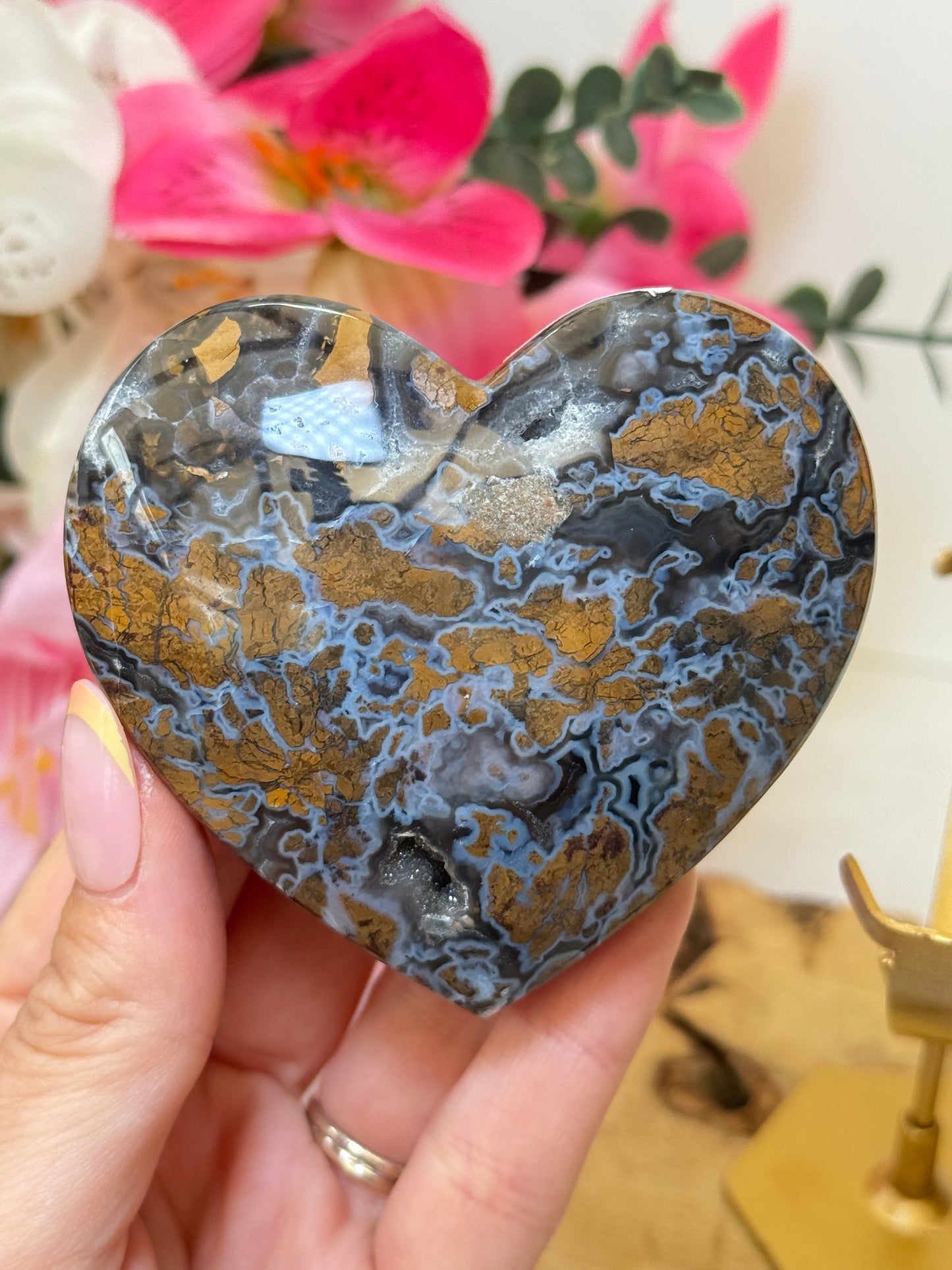 Brecciated Jasper Heart With Stand