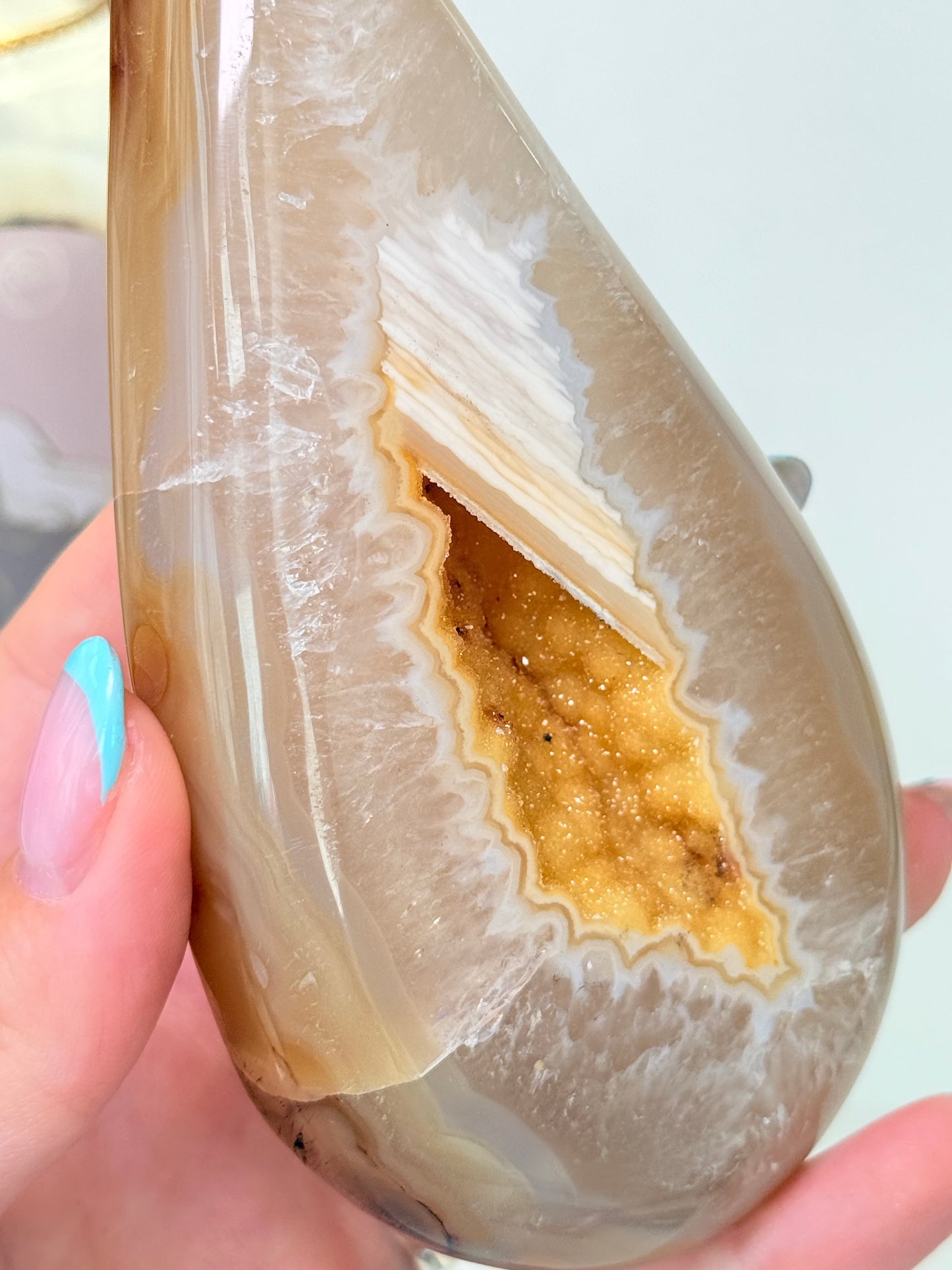 Brazilian Agate Drop With Stand
