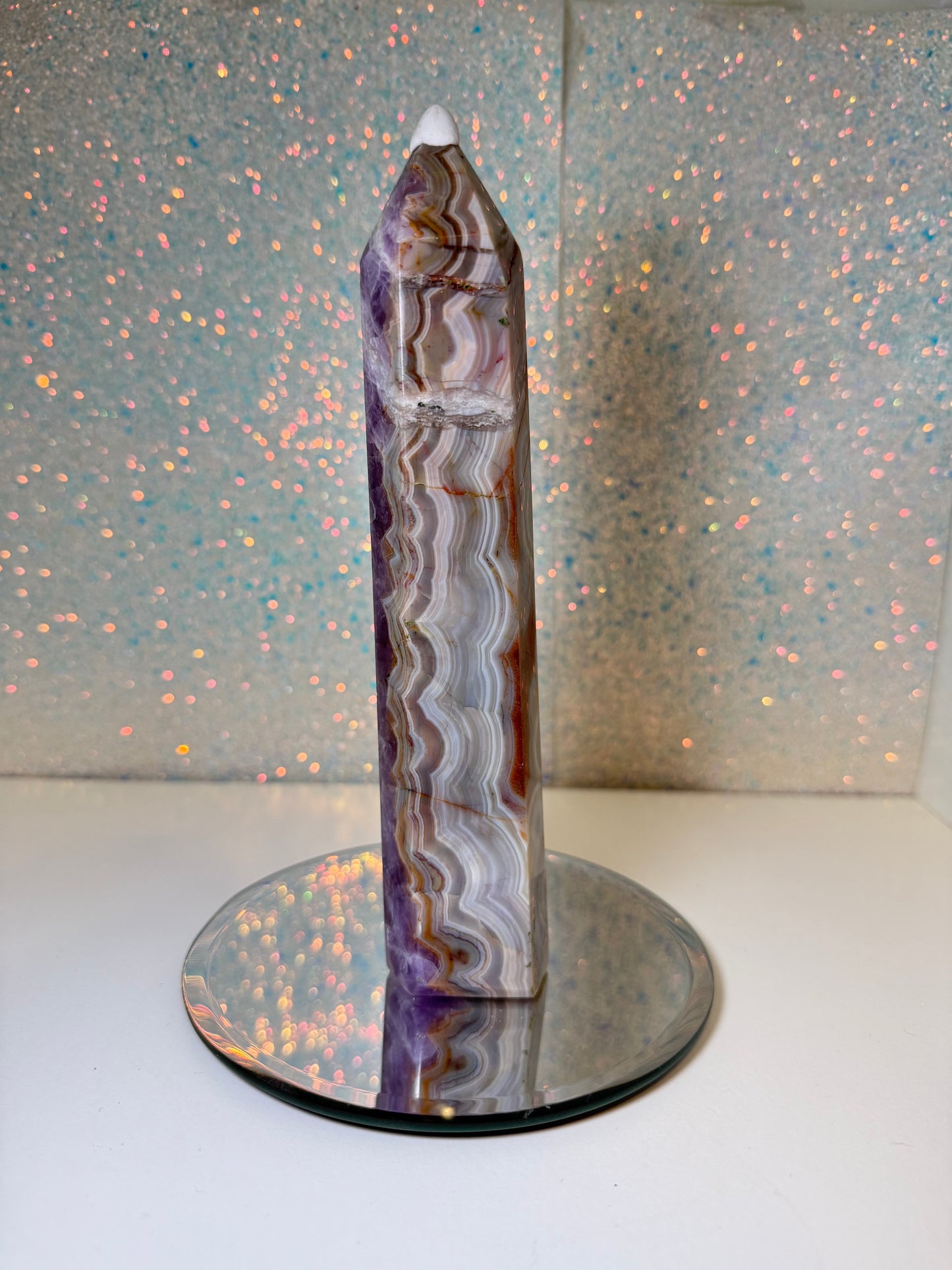 Amethyst / Mexican Lace Agate Large Point