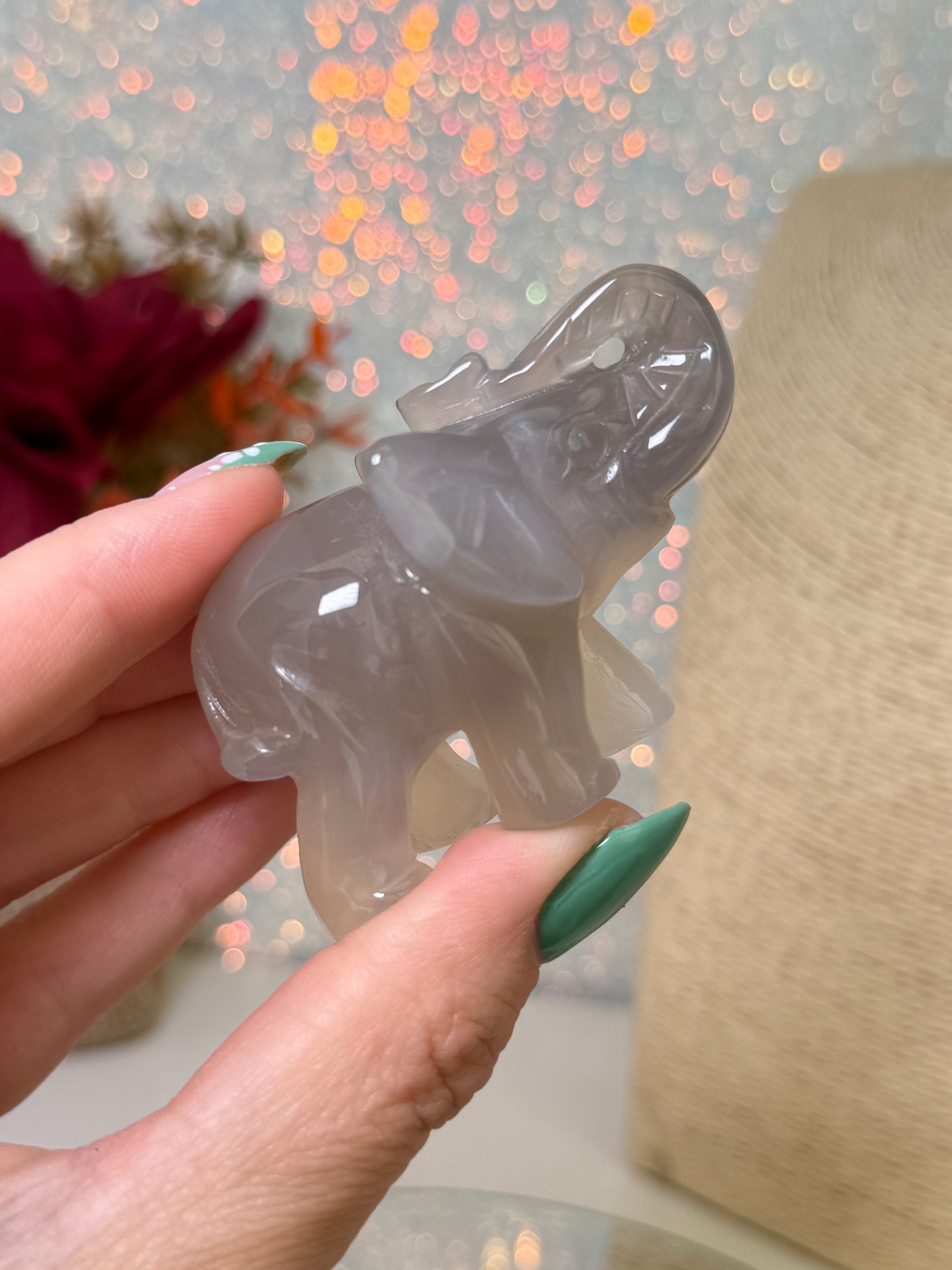 Agate Elephant Carving