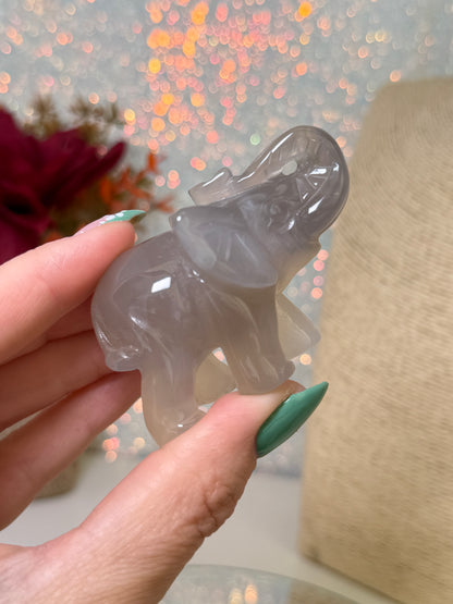 Agate Elephant Carving