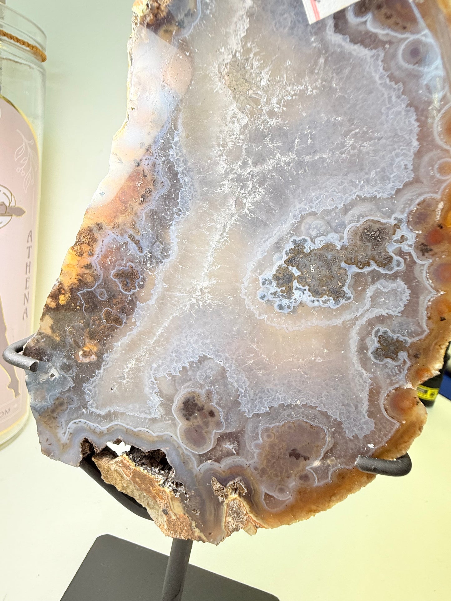Brazilian Agate Slice On Stand