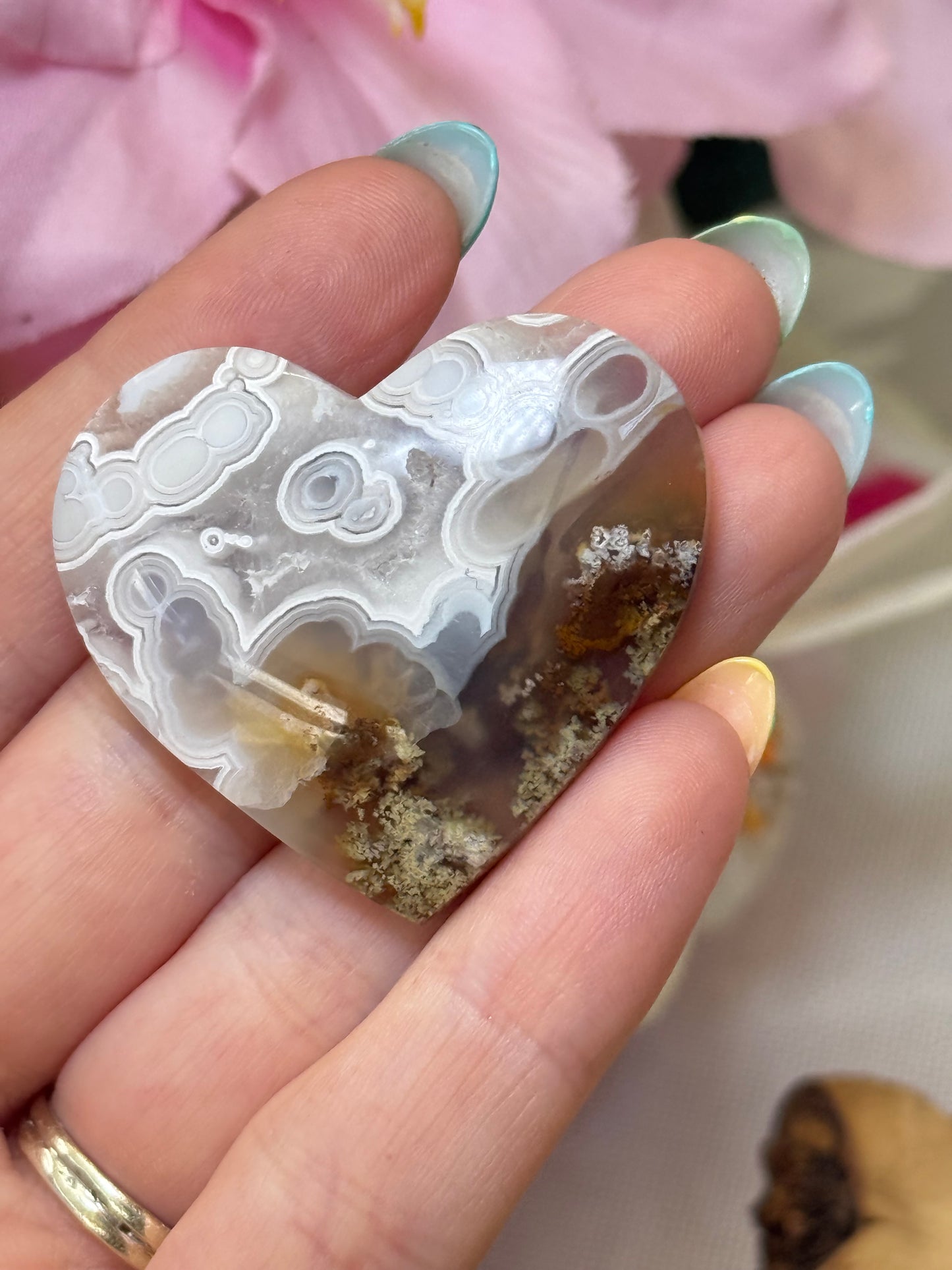 Scenic Moss Agate Heart
