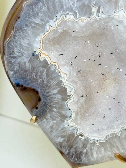 Brazilian Agate Heart With Stand
