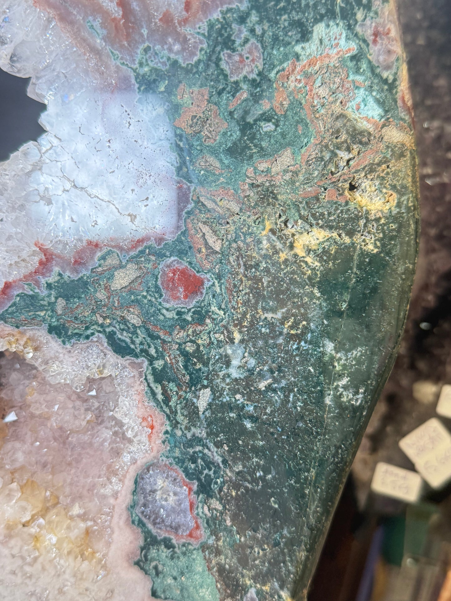XL Pink Amethyst Slab on Rotating Stand