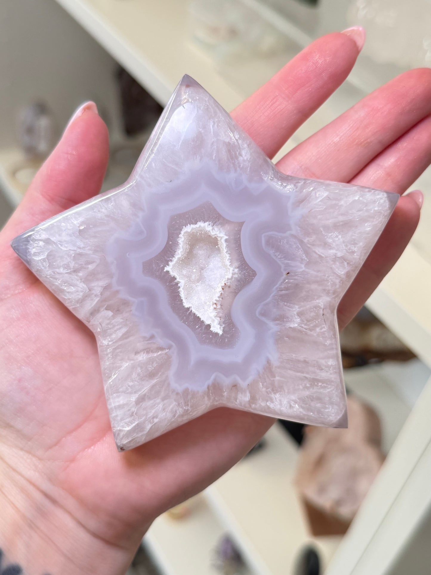 Brazilian Agate Star On Stand