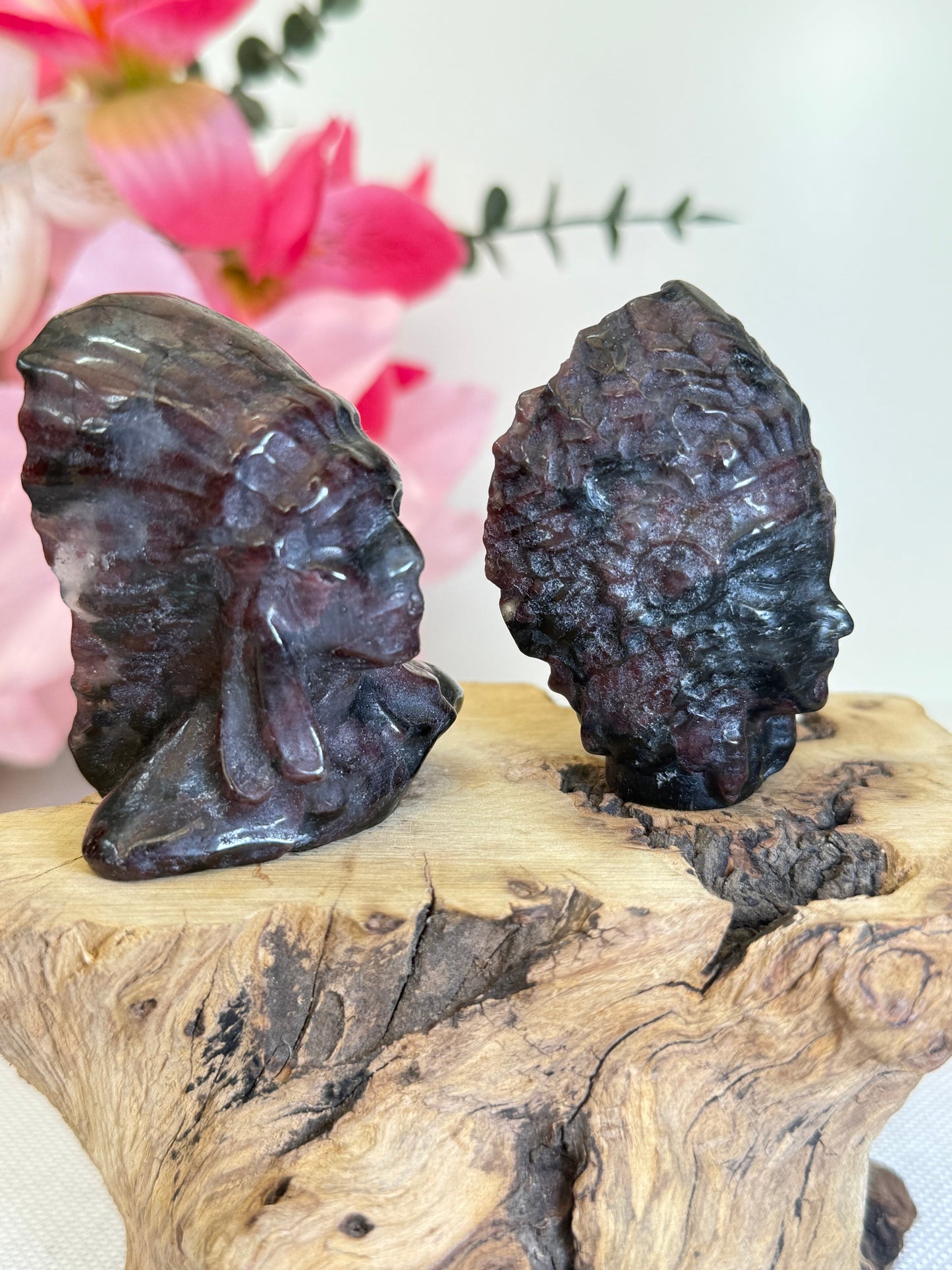 Garnet In Arfvedsonite Indian Man & Woman