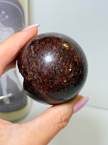 Mica In Garnet Sphere