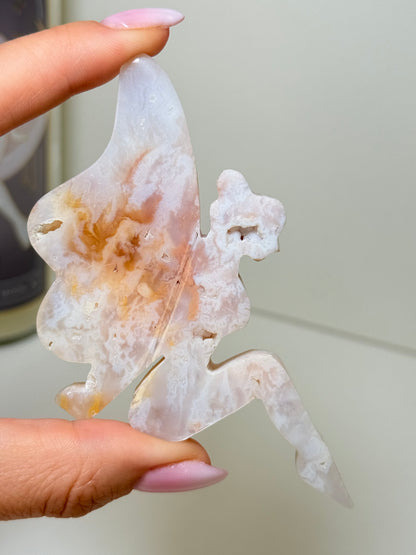 Pink Plume Agate Fairy