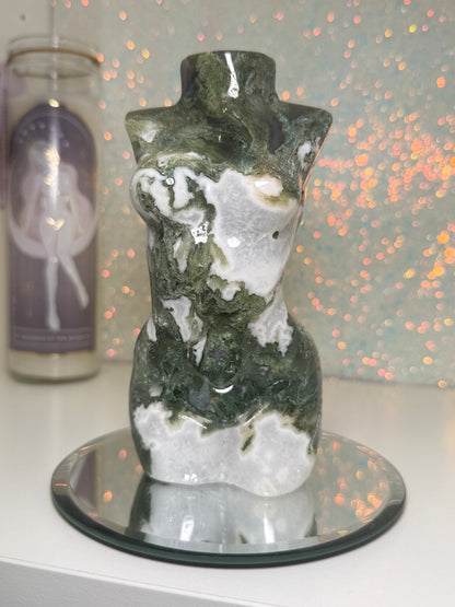 Large Moss Agate Lady Body