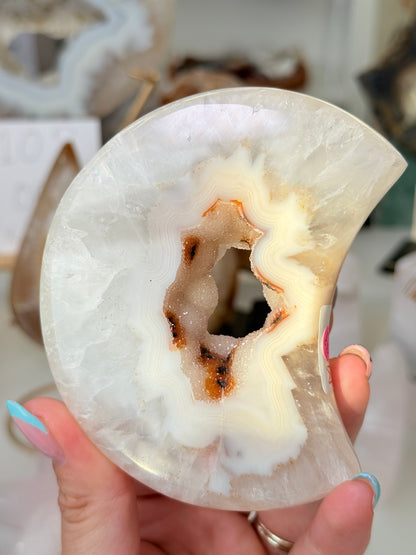 Brazilian Agate Moon On Stand