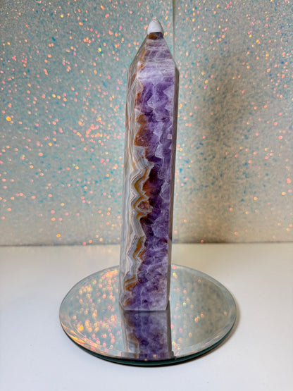 Amethyst / Mexican Lace Agate Large Point