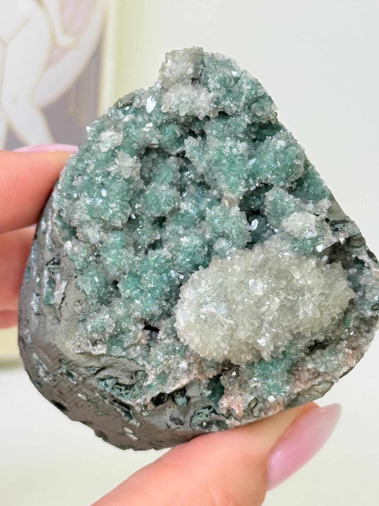 Calcite Coated Green Heulandite