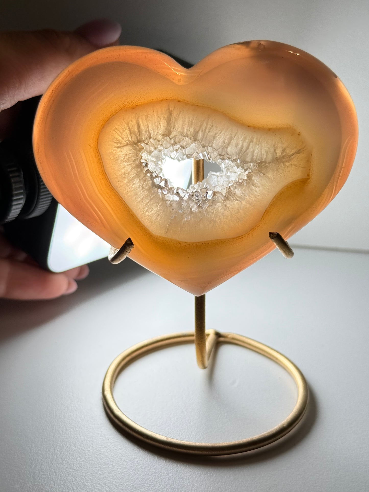 Brazilian Agate Heart With Stand
