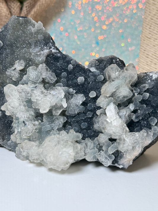 Black Chalcedony With Apophyllite