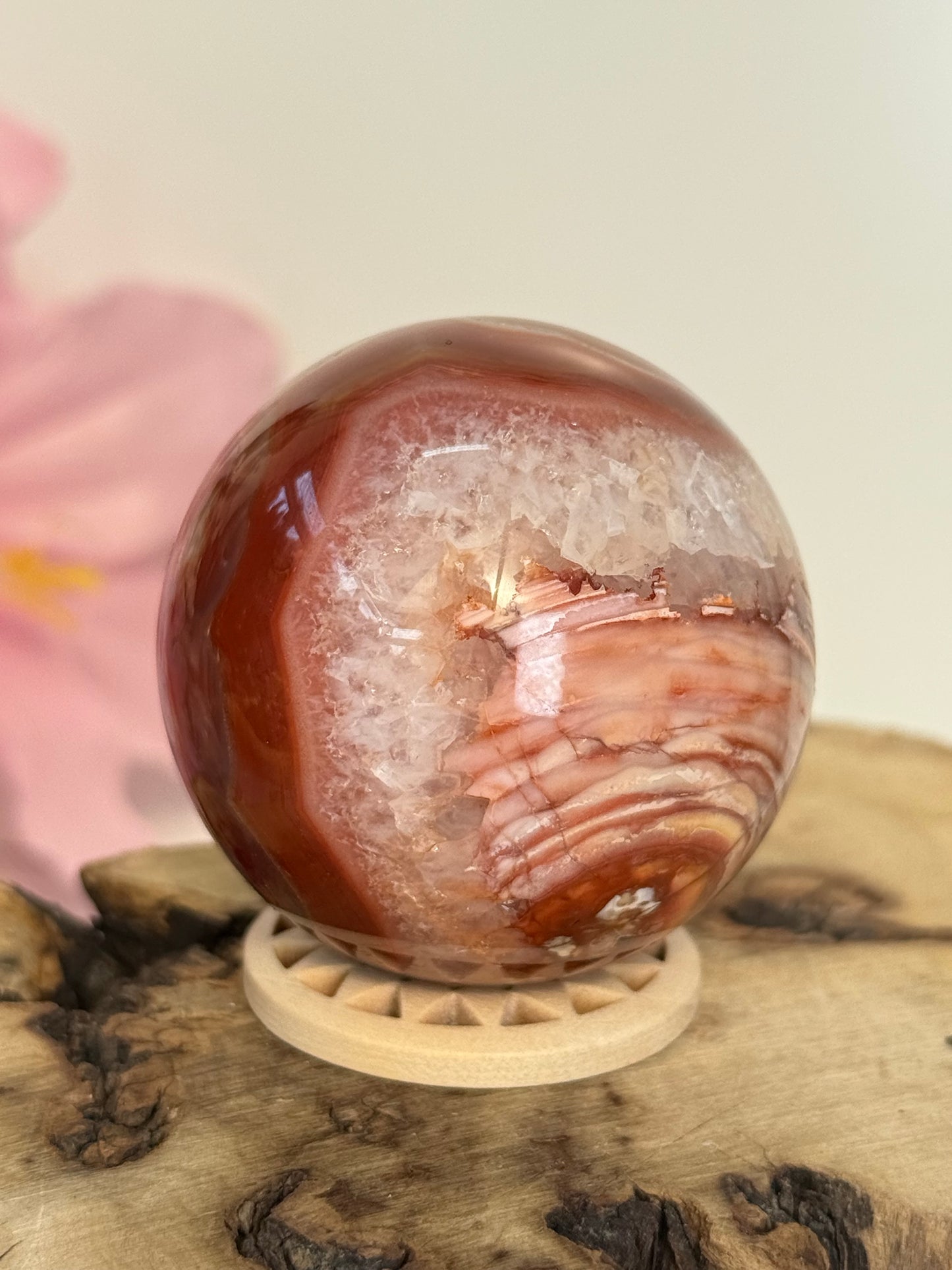 Flower Carnelian Sphere
