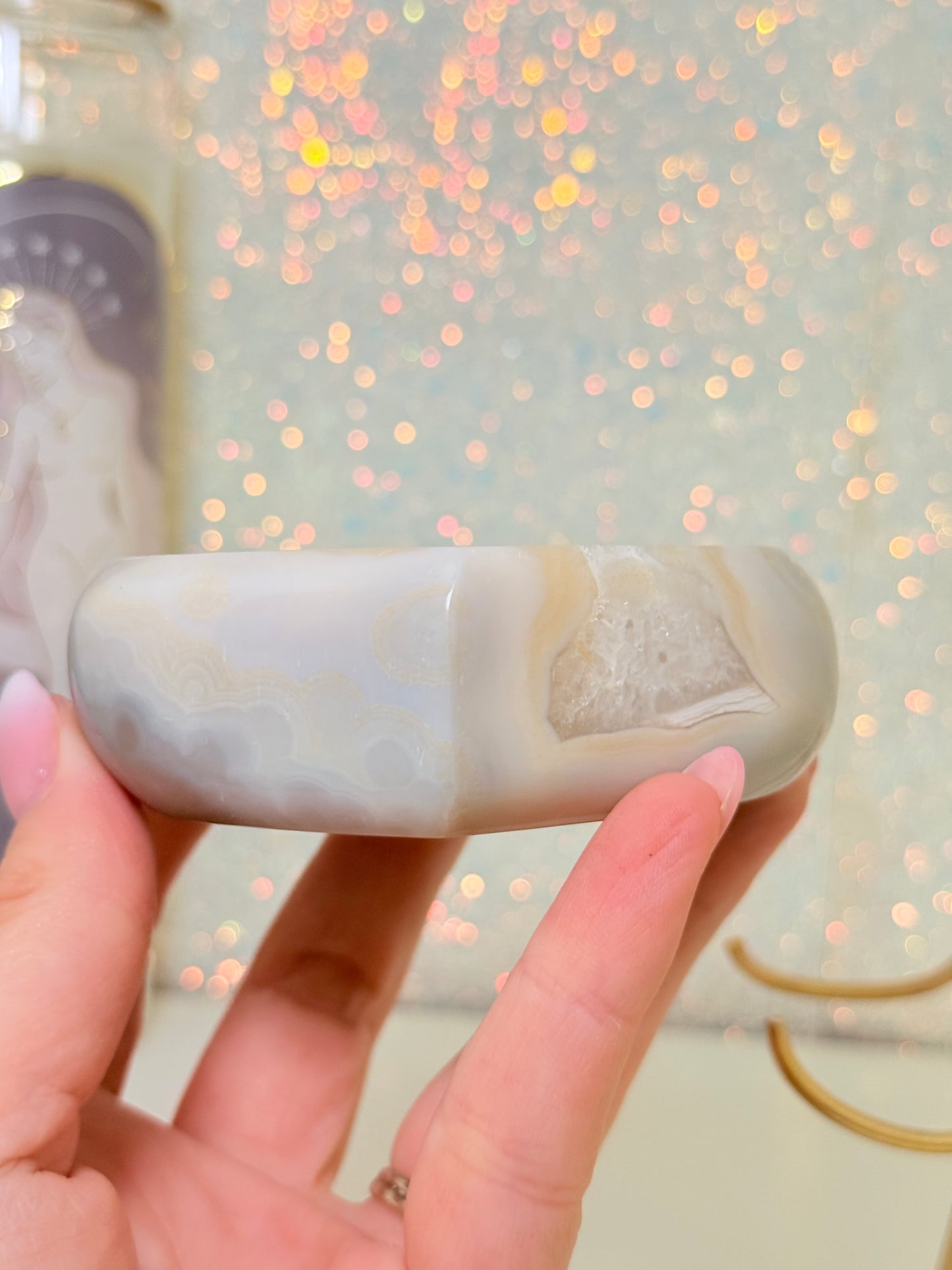 Brazilian Agate Heart On Stand