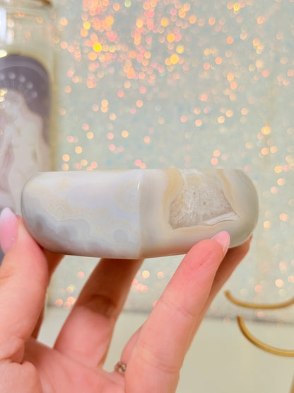 Brazilian Agate Heart On Stand