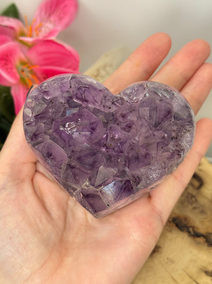 Chunky Amethyst In Agate Cluster Heart