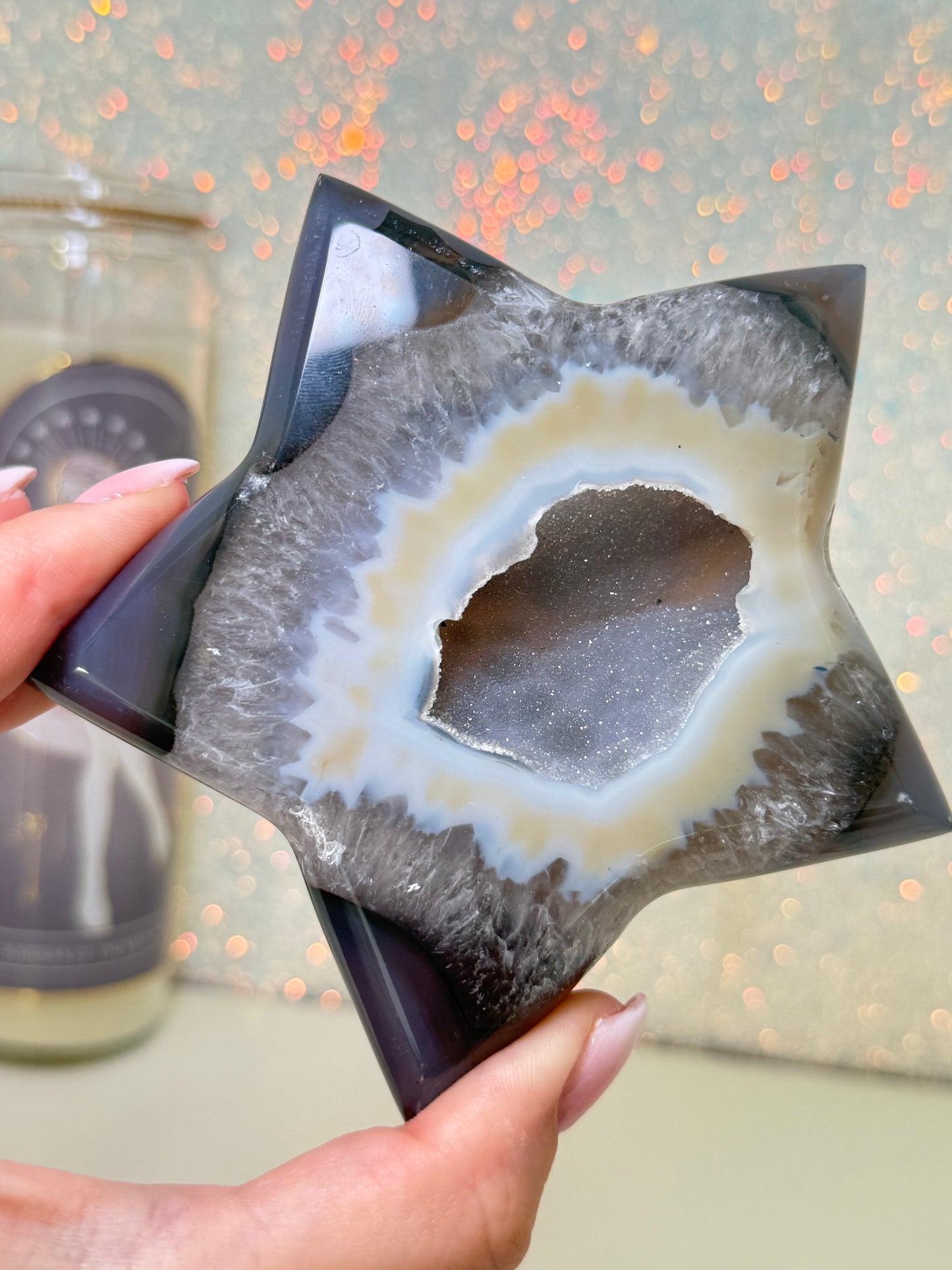 Brazilian Agate Star On Stand