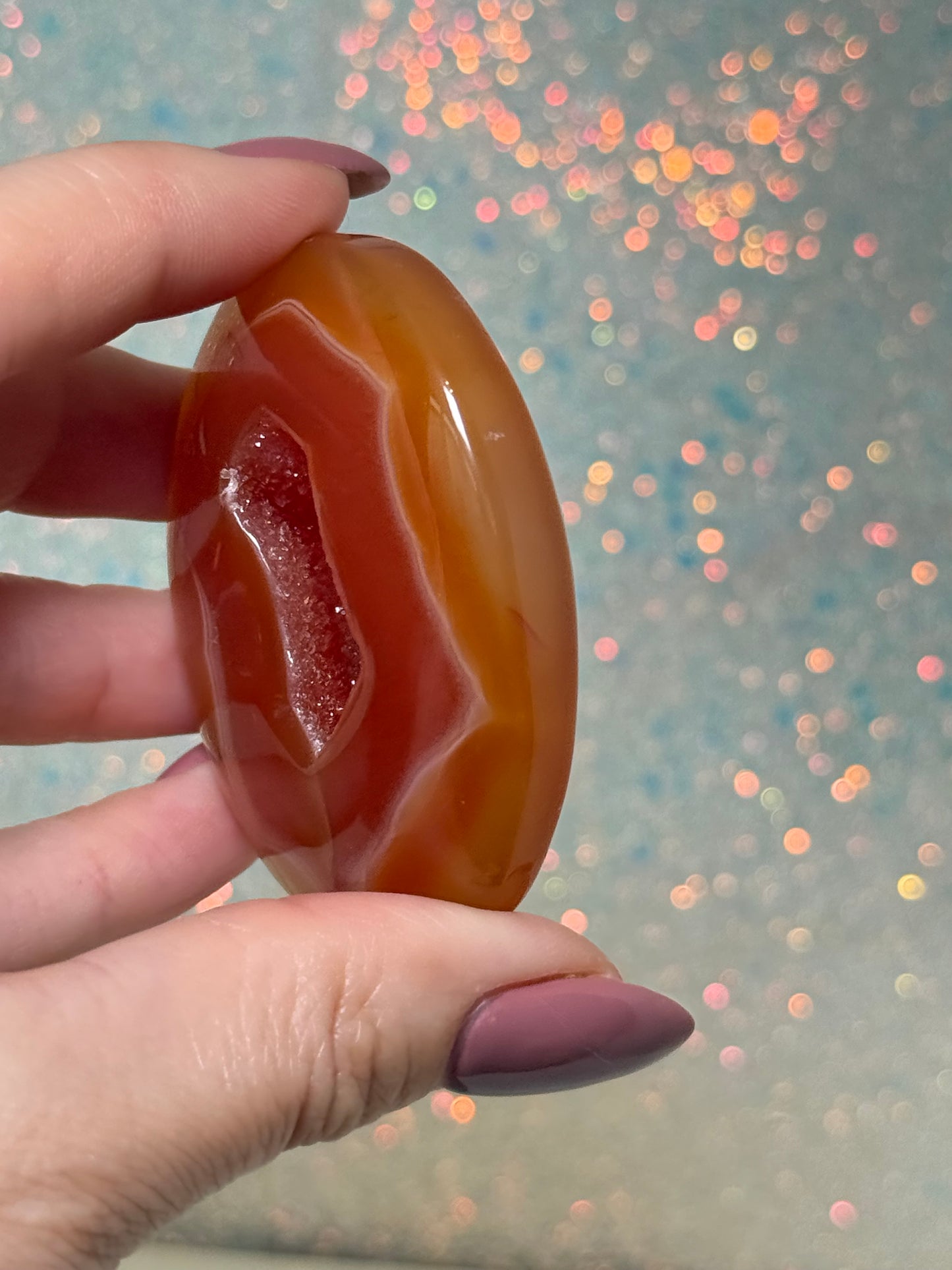 Druzy Carnelian Palm
