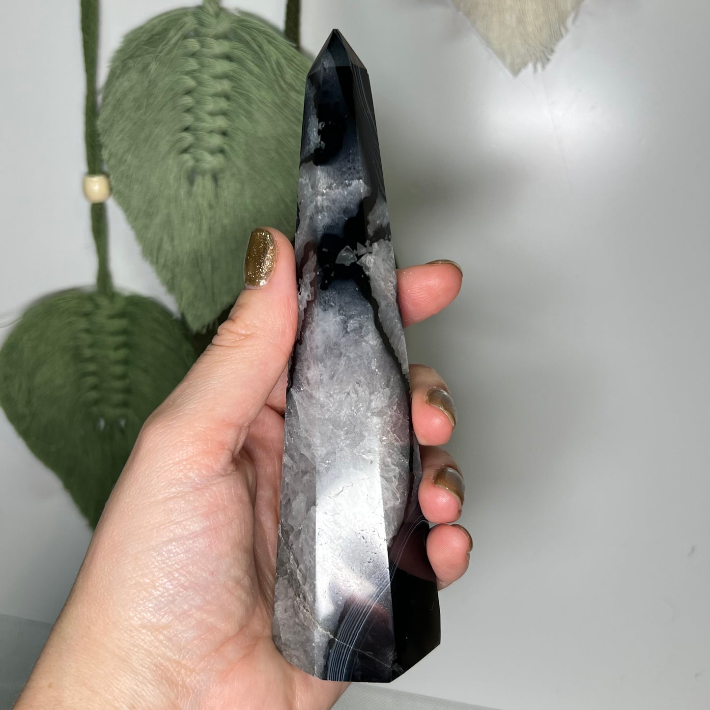 Black Banded Agate Obelisk