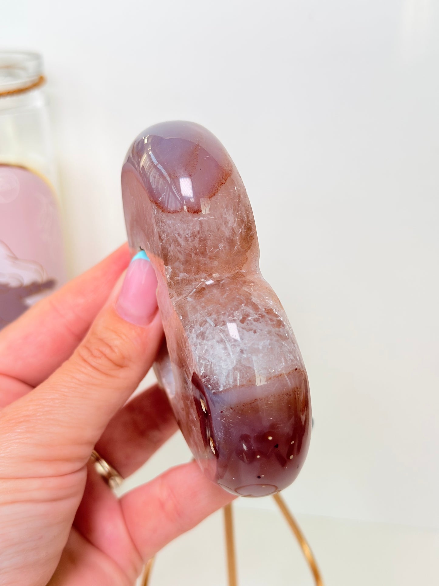 Brazilian Agate Heart On Stand