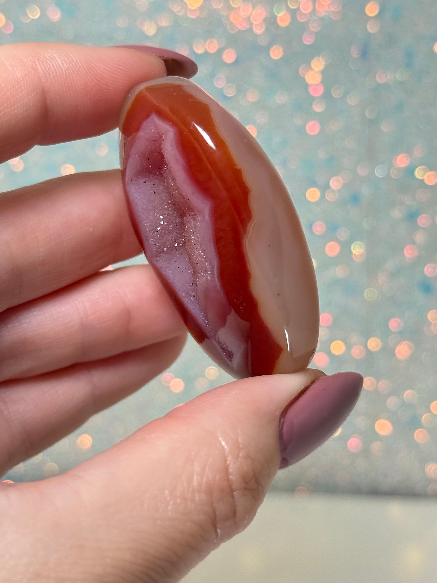 Druzy Carnelian Palm