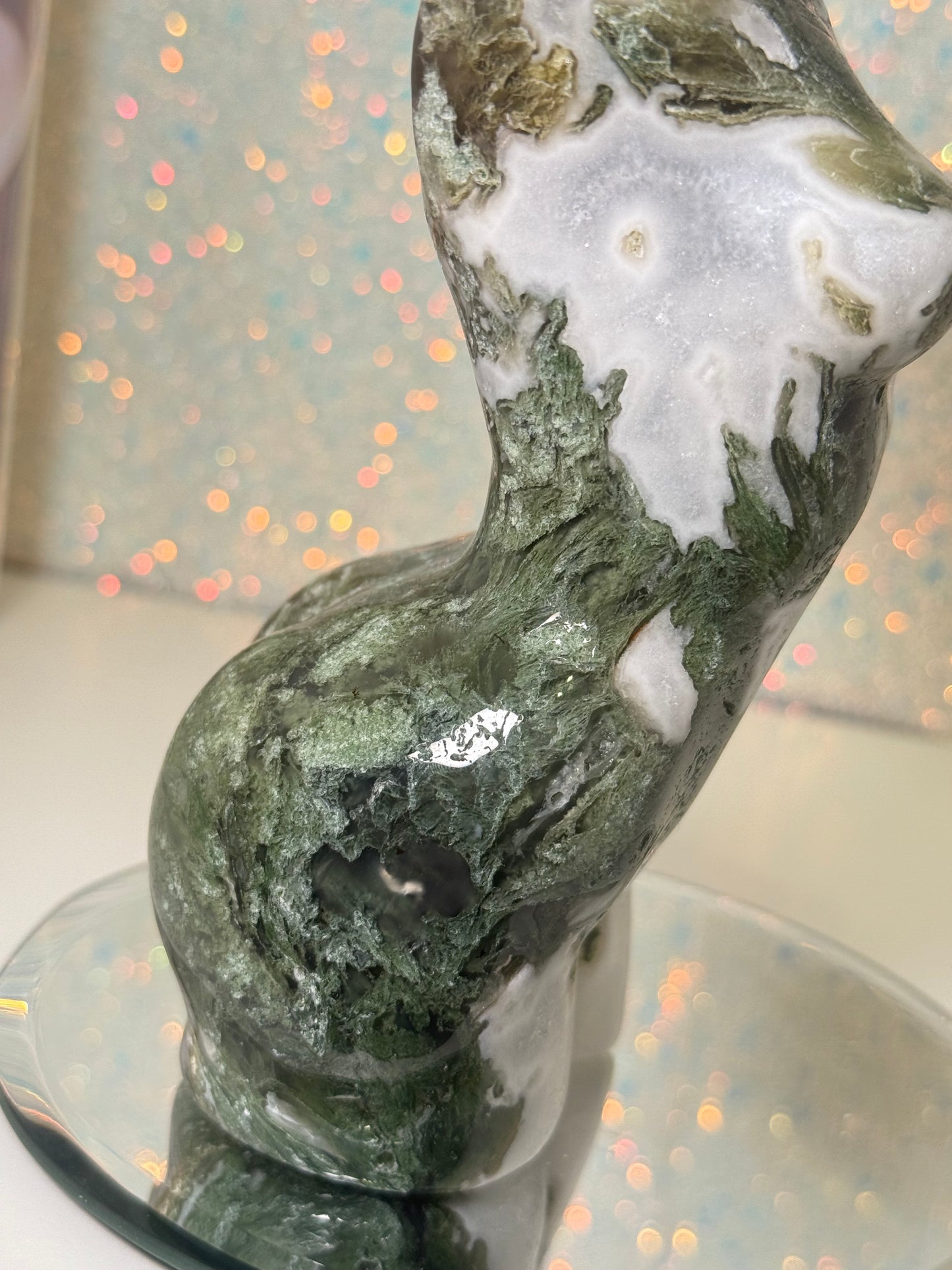 Large Moss Agate Lady Body