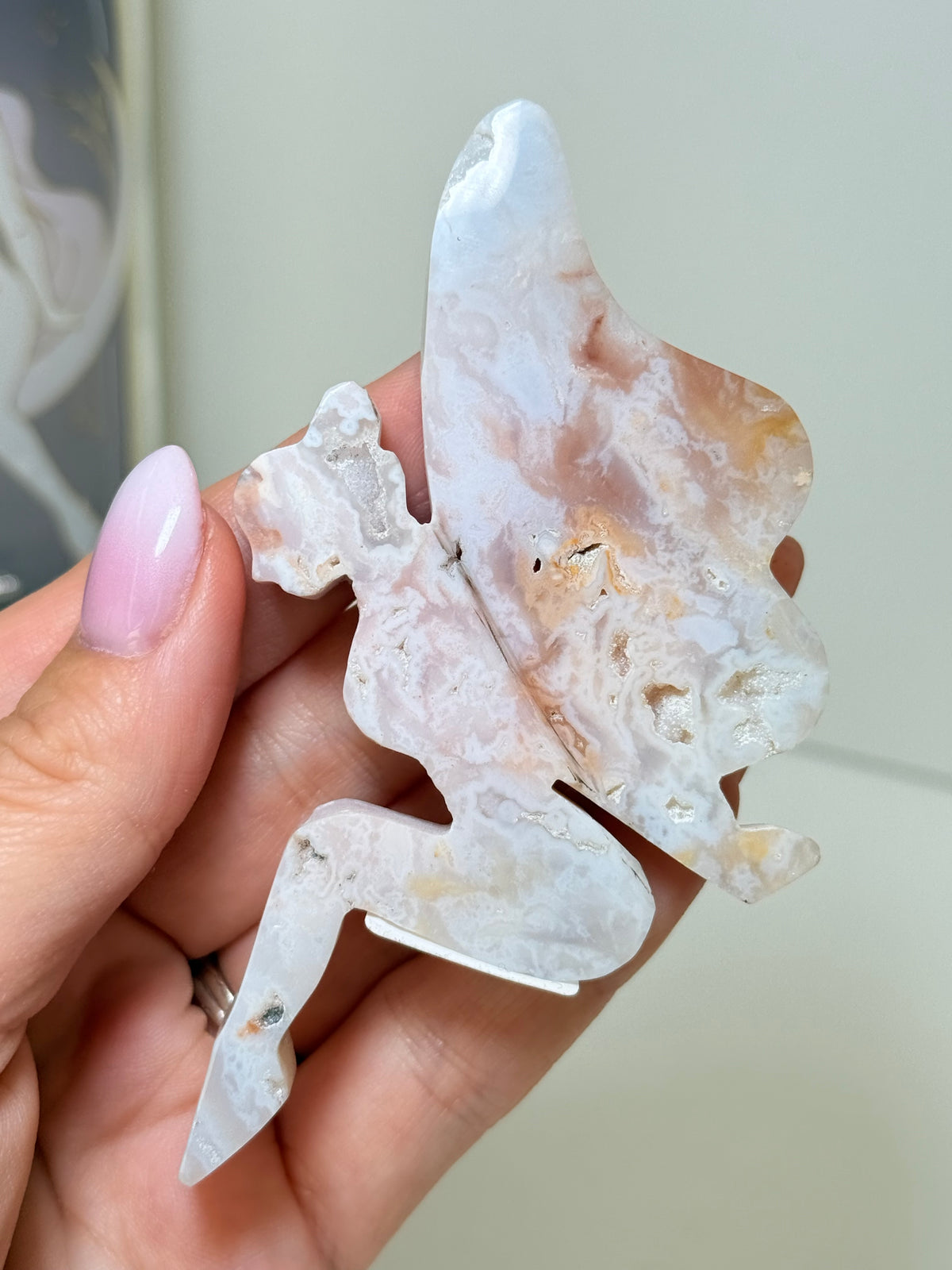Pink Plume Agate Fairy
