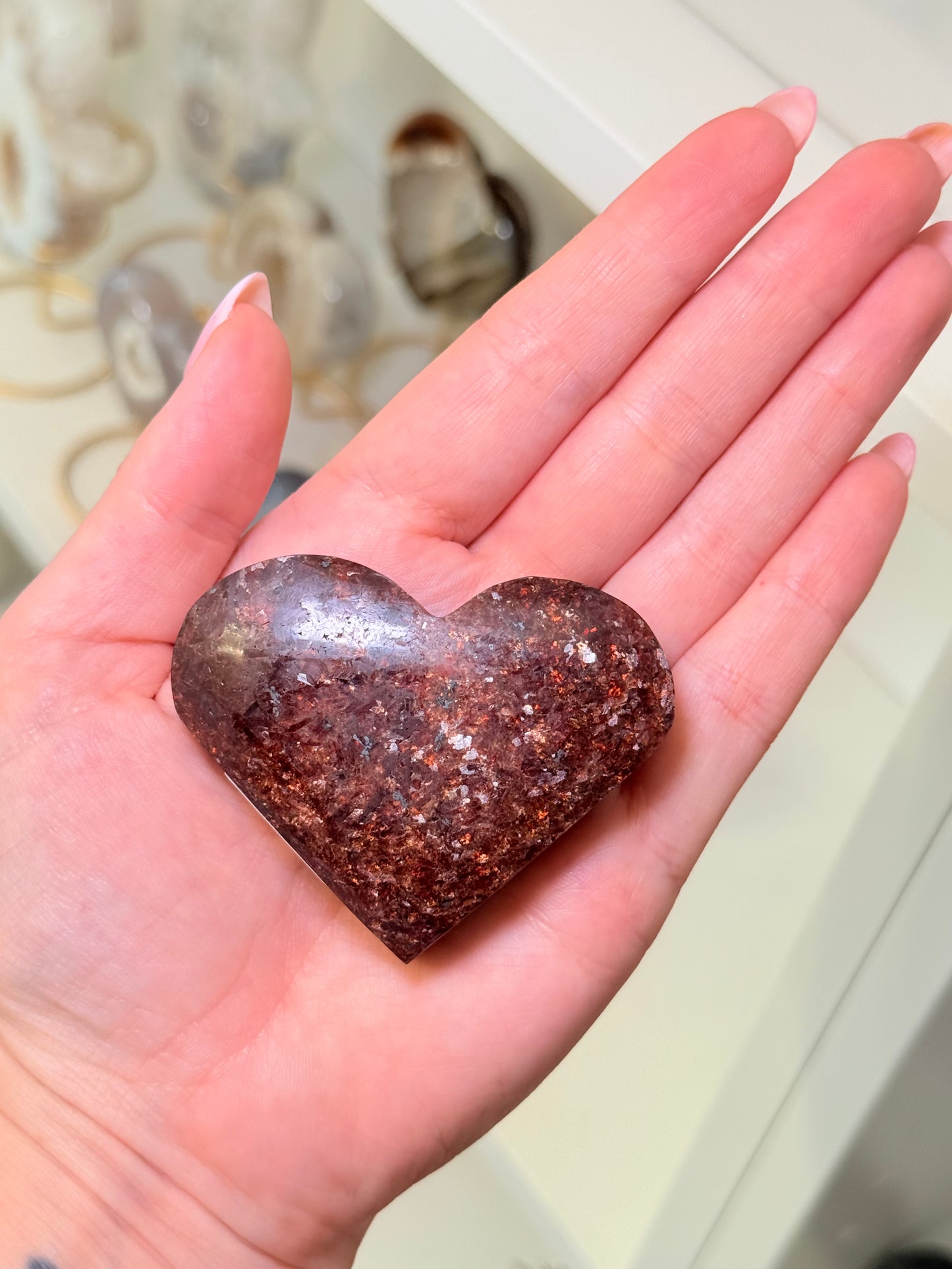 Mica In Garnet Heart