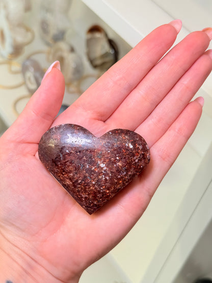 Mica In Garnet Heart
