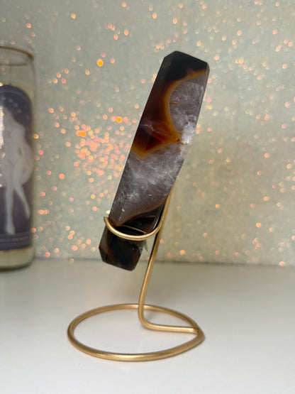 Brazilian Agate Diamond On Stand