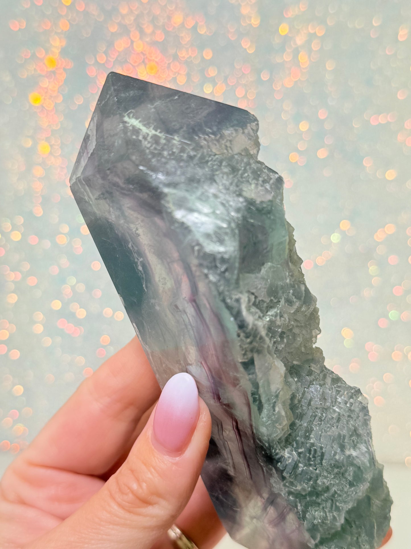Fluorite Tower With Raw Edge