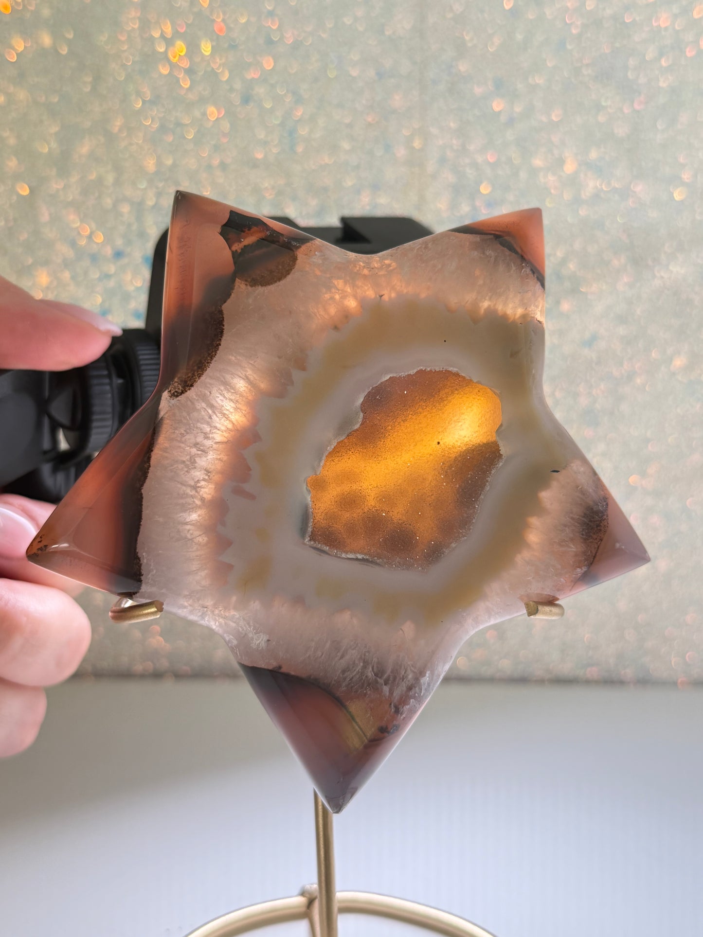 Brazilian Agate Star On Stand