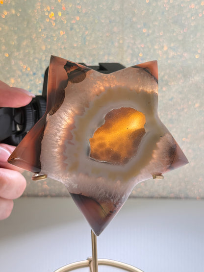 Brazilian Agate Star On Stand