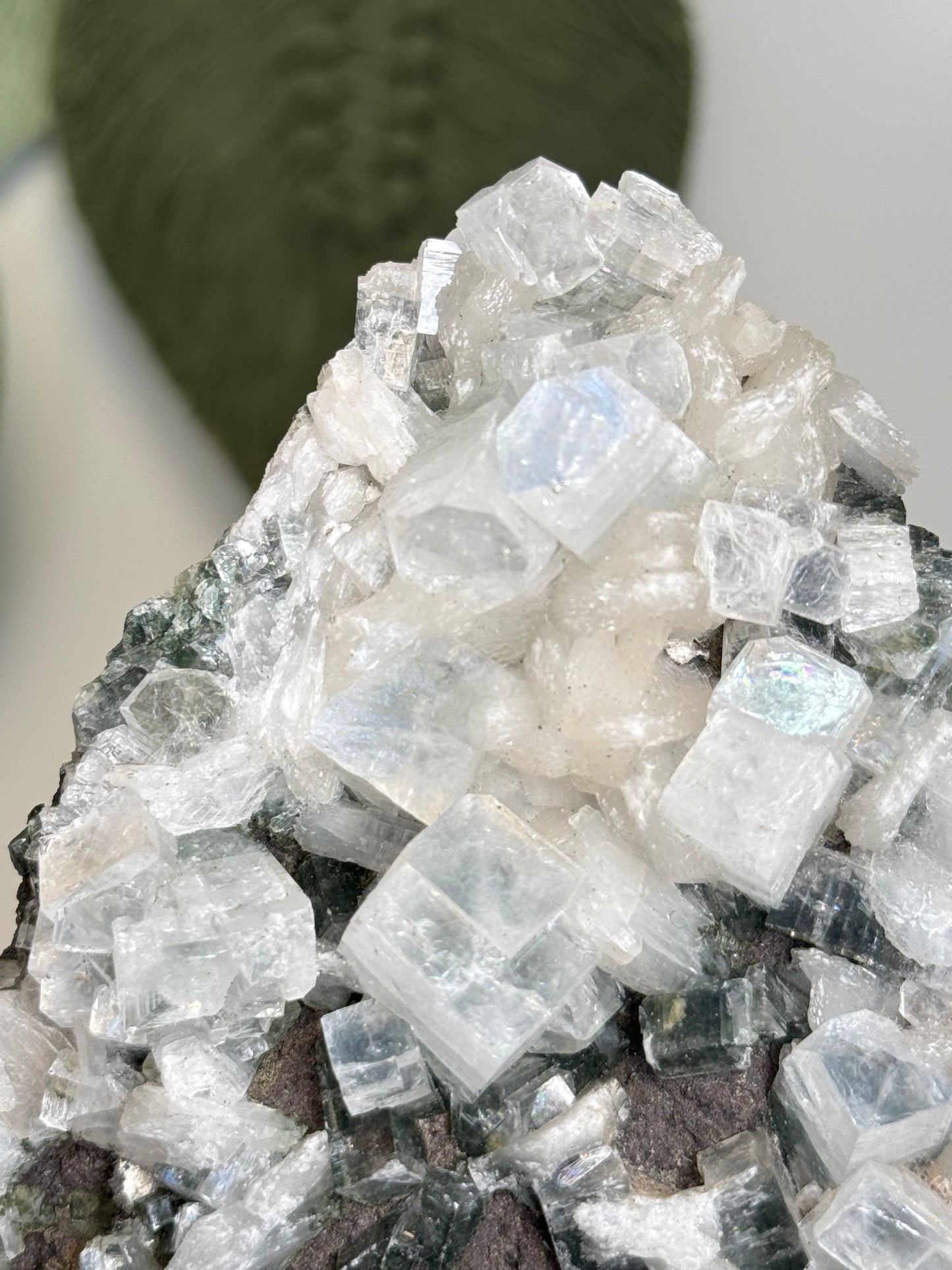 Large Part Green Apophyllite With Stilbite