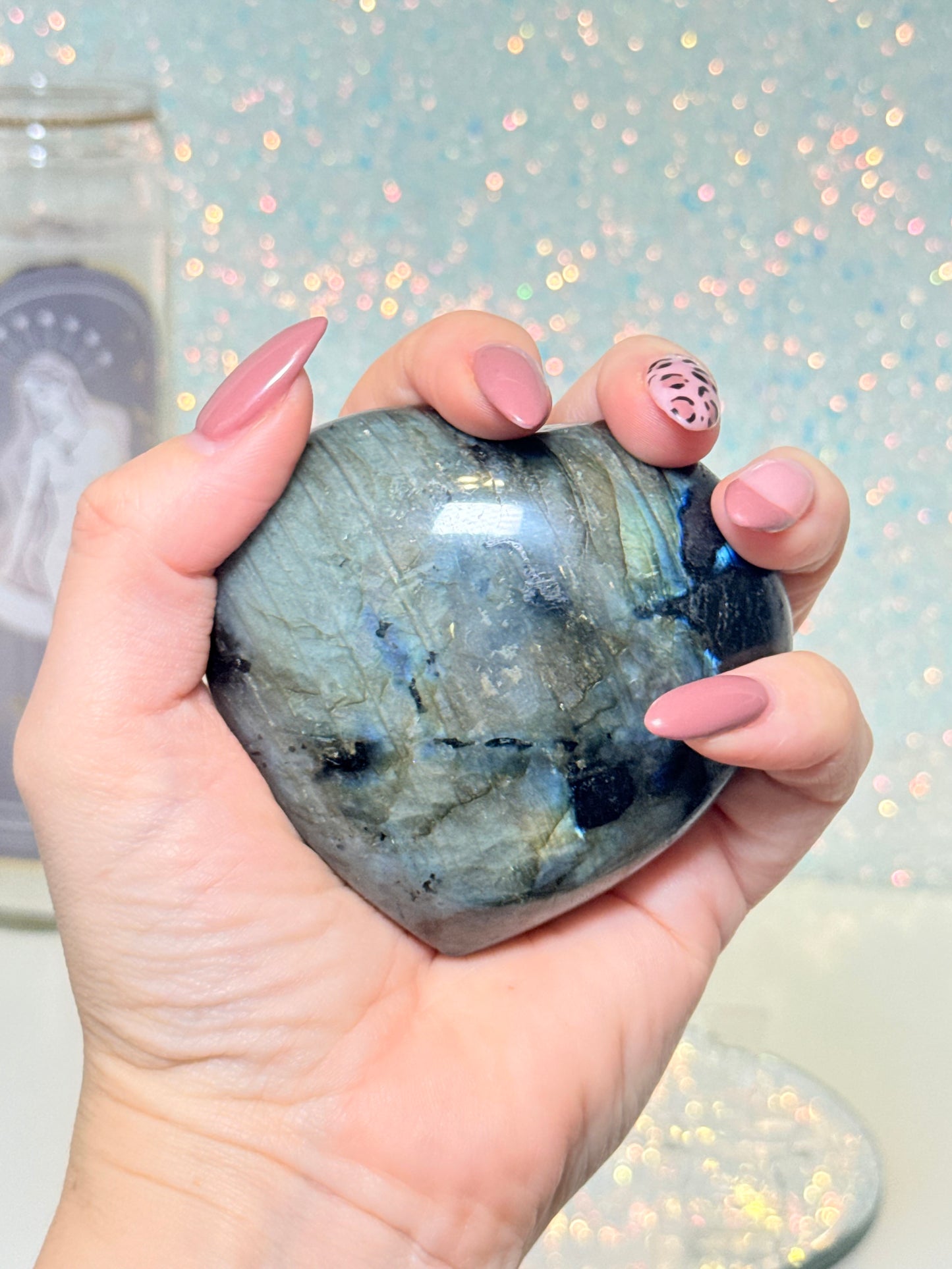 Labradorite Heart