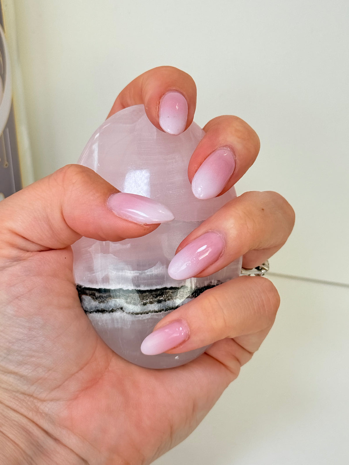 Smoky Mangano Calcite Palm Stone
