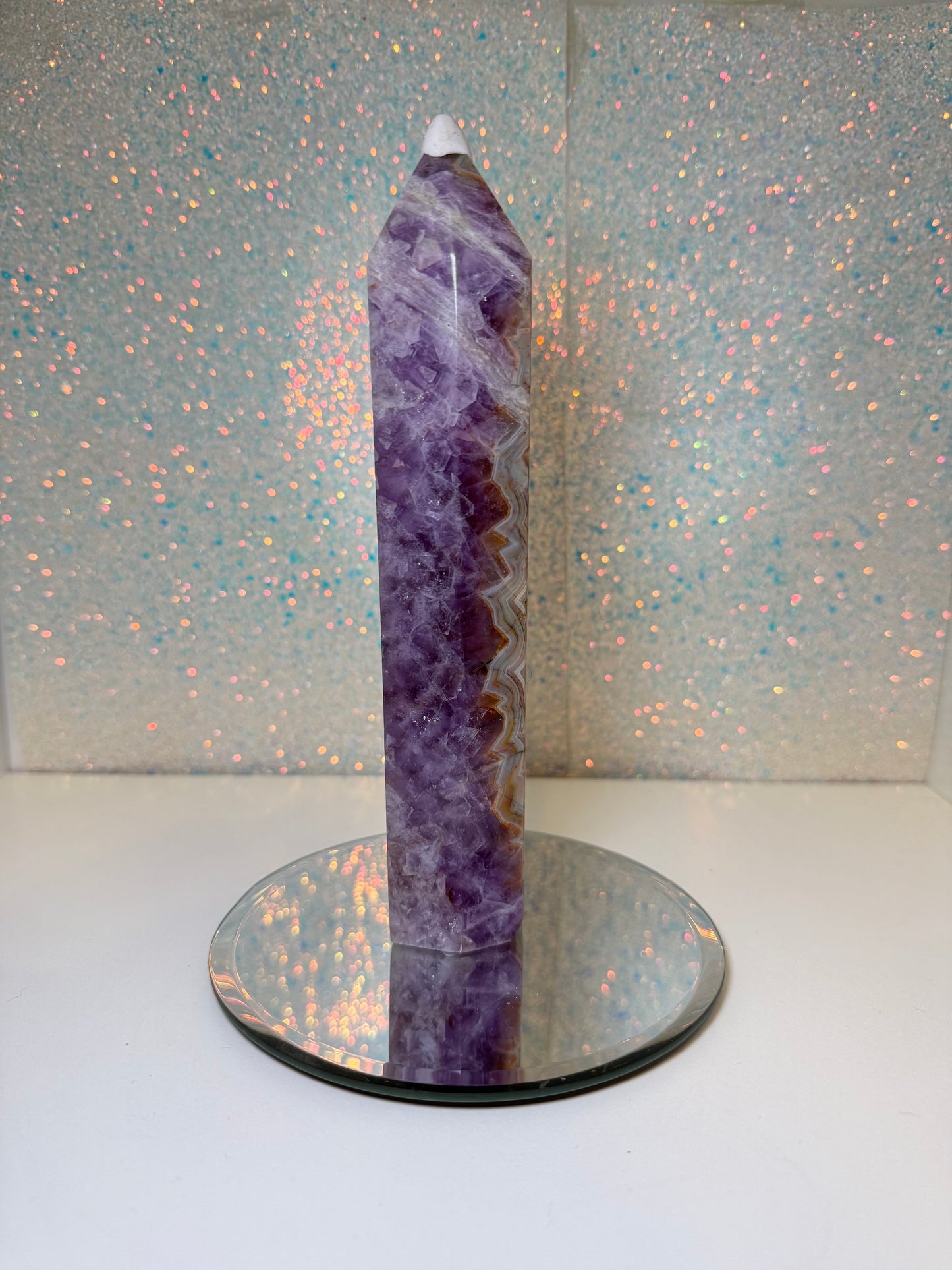 Amethyst / Mexican Lace Agate Large Point