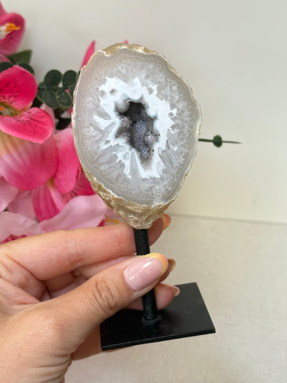 Agate Geode On Stand