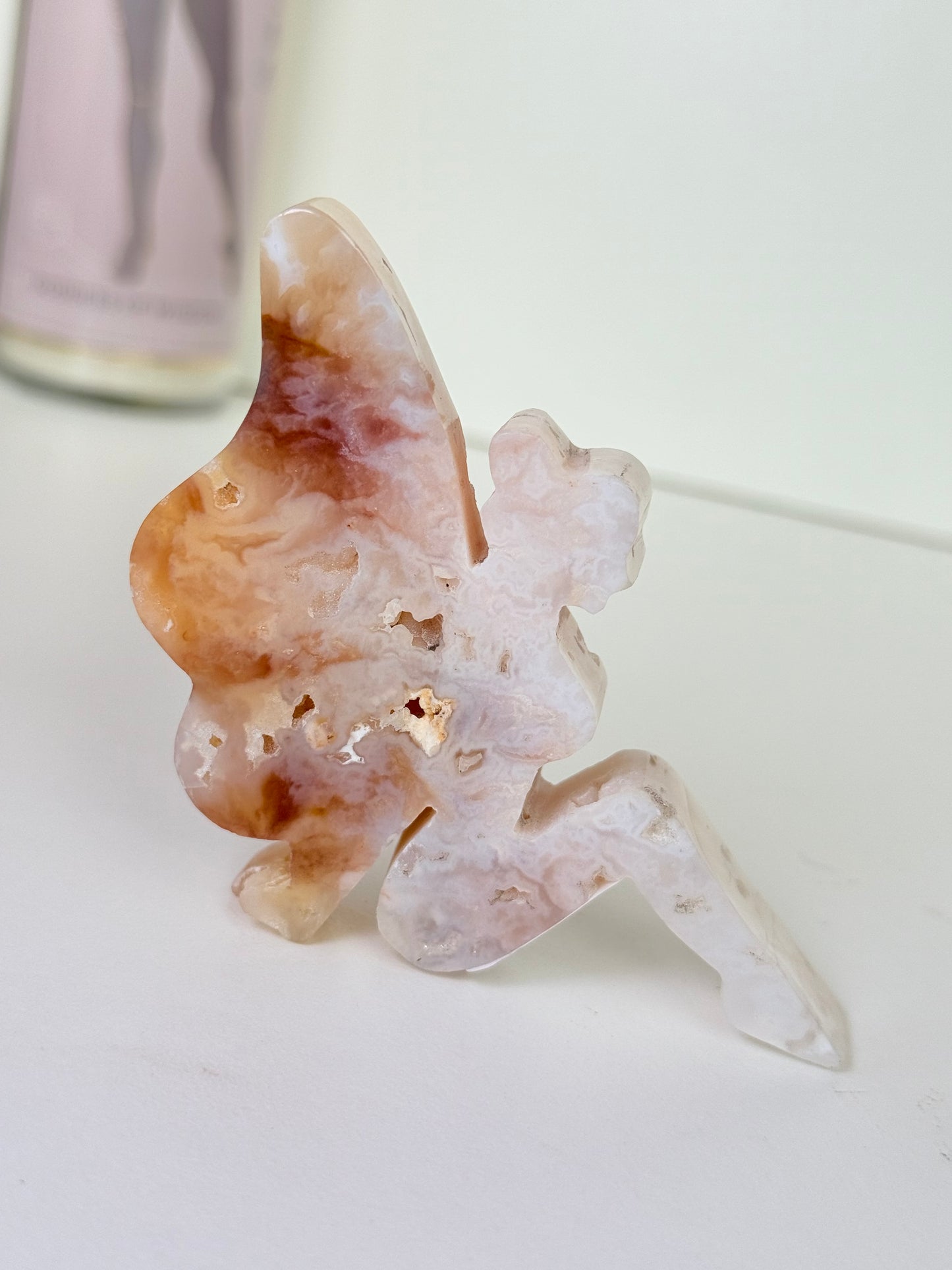 Pink Plume Agate Fairy
