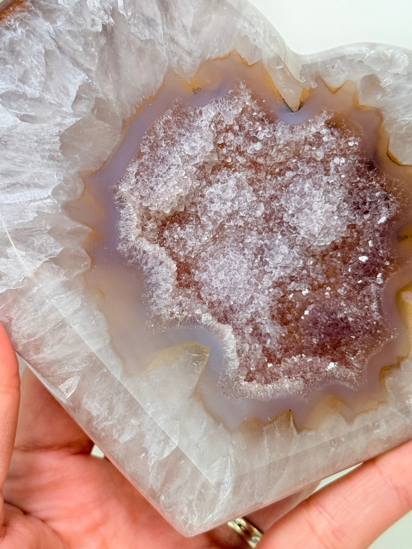 Large Brazilian Agate Heart With Stand