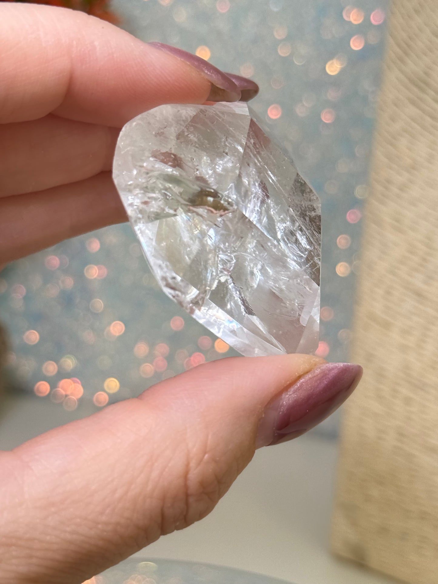 Faceted Clear Quartz Heart